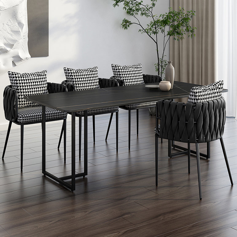 Modern Style Rectangle Shape Dinette Set Sintered Stone Top Dining Table Furniture for Dining Room