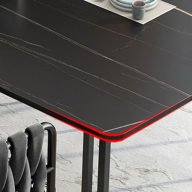 Modern Style Rectangle Shape Dinette Set Sintered Stone Top Dining Table Furniture for Dining Room
