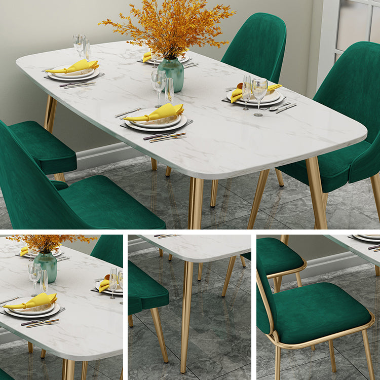 Scandinavian Sintered Stone Dining Table Sets with 4 Legs Base Dining Furniture for Home Use
