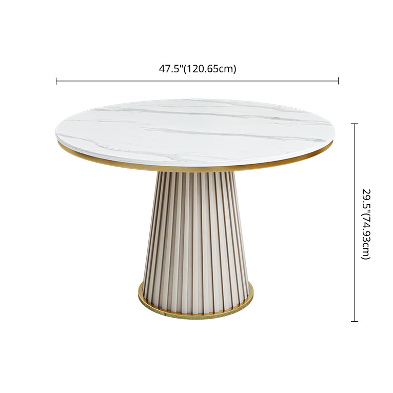 Scandinavian Fixed Dining Room Table Set with Pedestal Base Dining Table Furniture