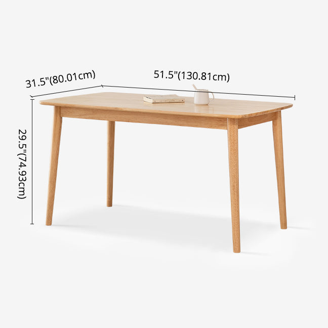 Contemporary Solid Wood Top Dining Set with 4 Legs Fixed Table Dinette Set for Restaurant