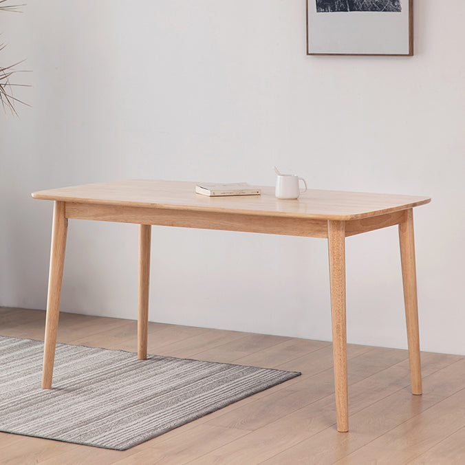 Contemporary Solid Wood Top Dining Set with 4 Legs Fixed Table Dinette Set for Restaurant