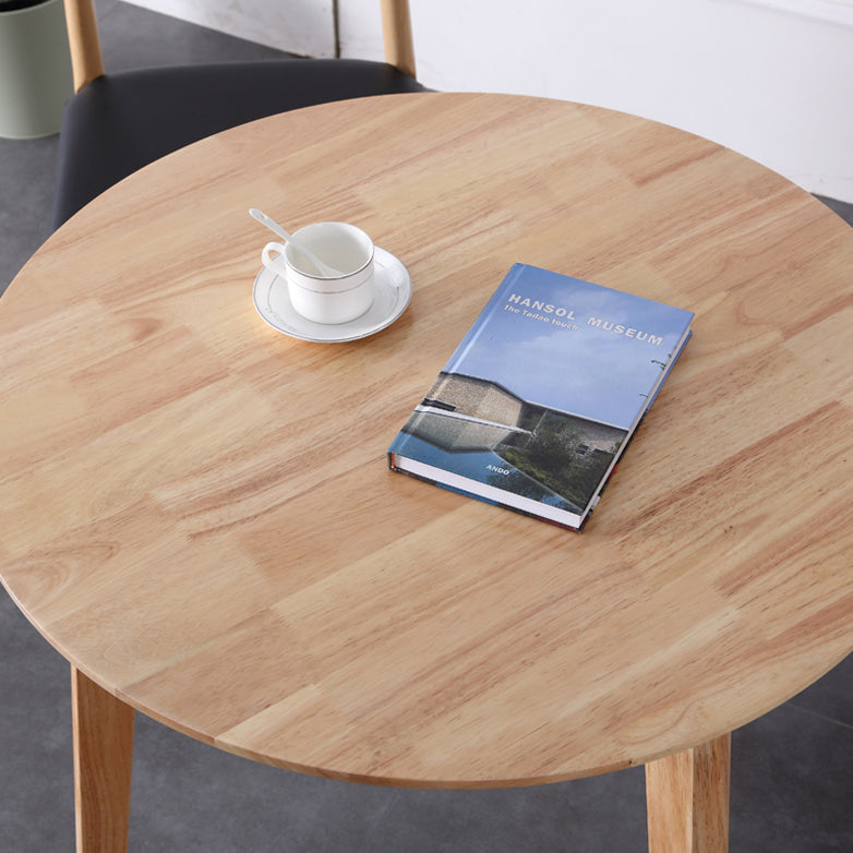 Modern Style Kitchen Dinette Set Solid Wood Top Dining Furniture Set with 3 Legs Base