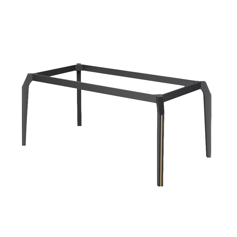 Minimalist Style Traditional Height Dining Set with Fixed Table and 4 Black Legs Base