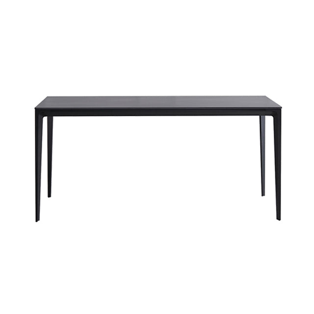 Modern Style Traditional Height Dining Set with Fixed Rectangle Shape Table and 4 Black Legs Base