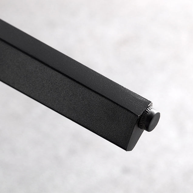 Modern Style Traditional Height Dining Set with Fixed Rectangle Shape Table and 4 Black Legs Base