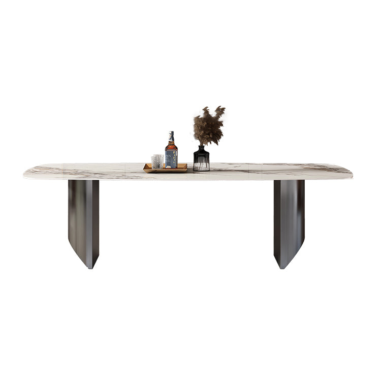 Minimalist Style Dining Table Set with Rectangle Shape Table and Upholstery Chairs