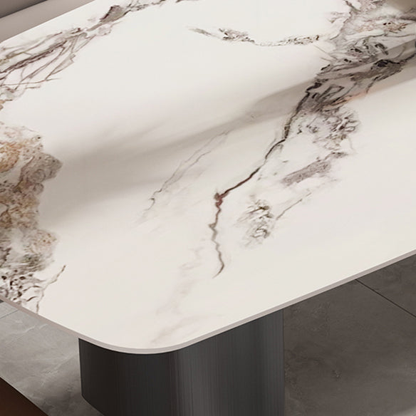 Minimalist Style Dining Table Set with Rectangle Shape Table and Upholstery Chairs