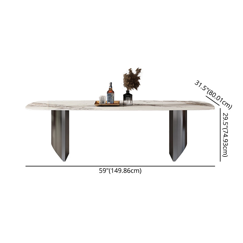 Minimalist Style Dining Table Set with Rectangle Shape Table and Upholstery Chairs