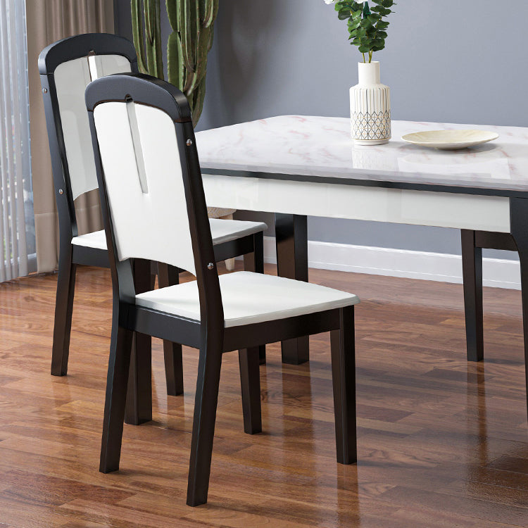 Dining Room Set Modern with Sintered Stone Dining Table and Solid Wood Chairs
