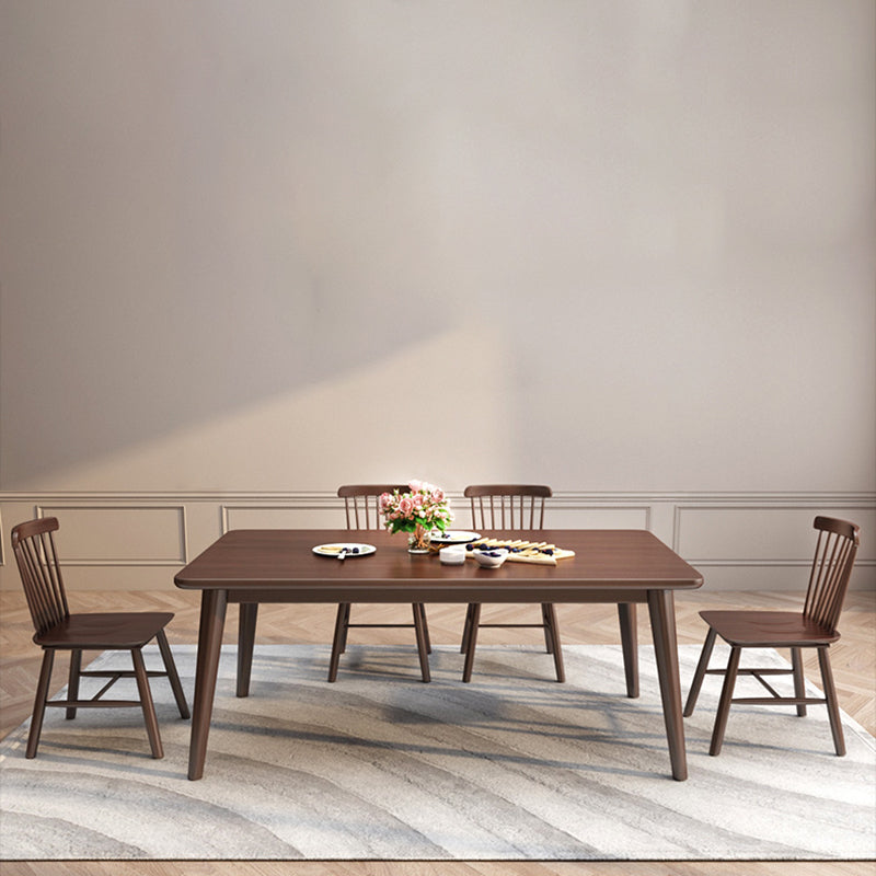 Minimalist Solid Wood Dining Set with Oak Wood Dining Table and Chairs