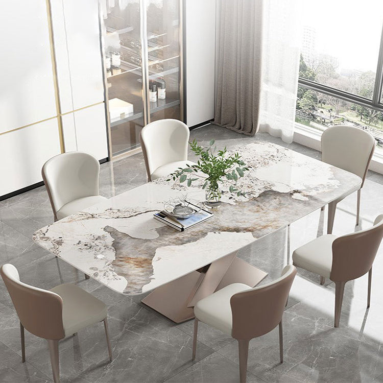 Minimalist Dining Table Sets with Rectangle Shape Table and Upholstered Chairs