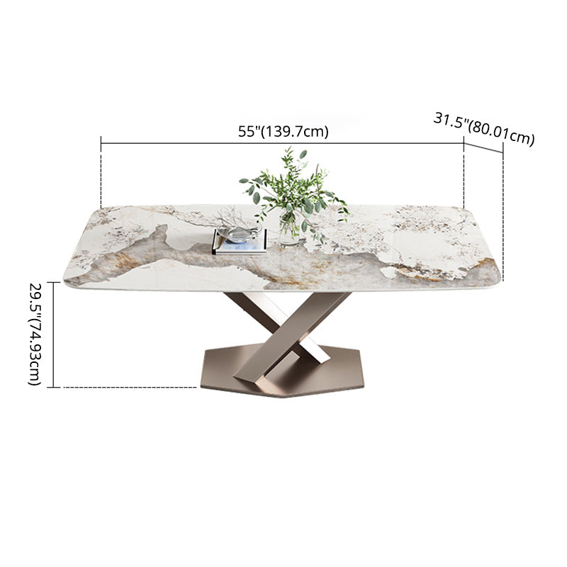 Minimalist Dining Table Sets with Rectangle Shape Table and Upholstered Chairs