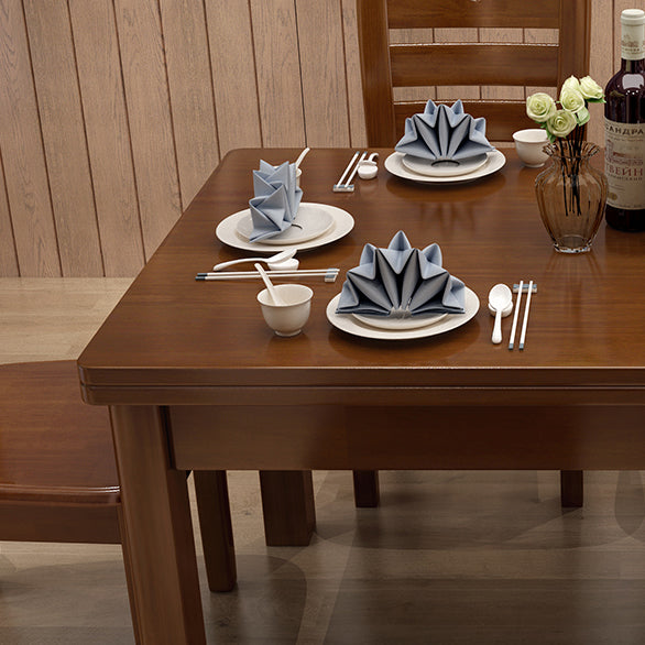 Minimalist Solid Wood Dining Sets with Rubberwood Wood Dining Table and Chairs