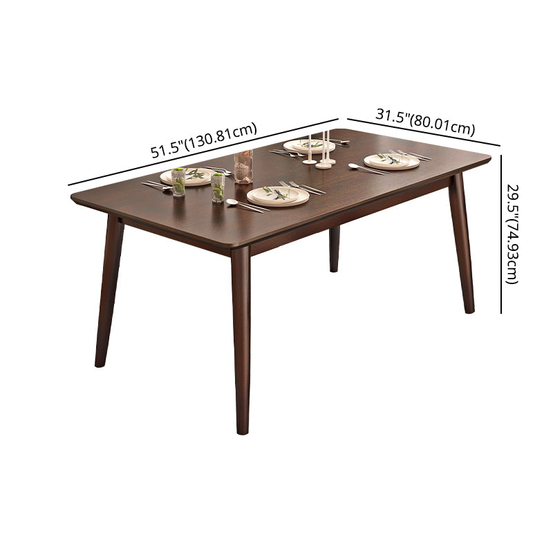 Minimalist Solid Wood Dining Set with Rubberwood Wood Dining Table and Chairs