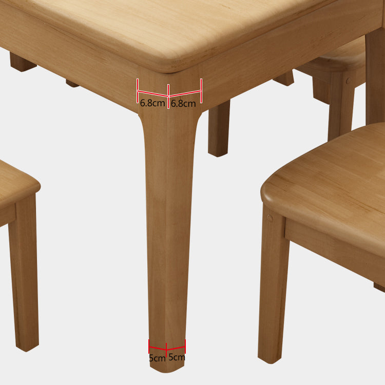 Contemporary Style Dining Room Table Set with Solid Wood Table and Chairs