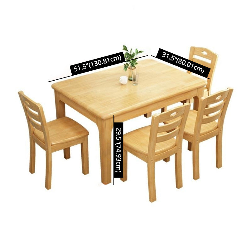 Contemporary Style Dining Room Table Set with Solid Wood Table and Chairs