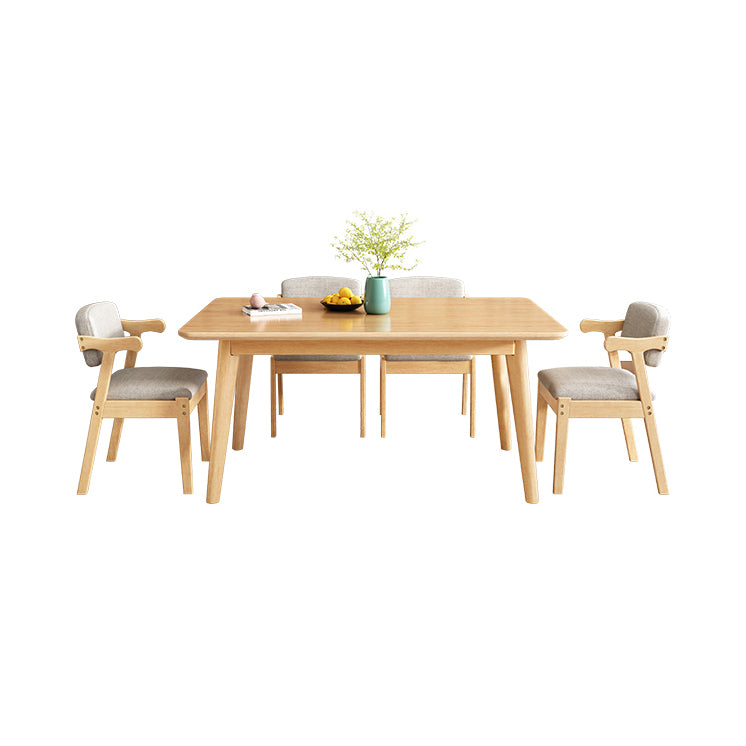 Minimalist Wooden Table Set for 4/6 with Rectangle Table Dining Set for Restaurant
