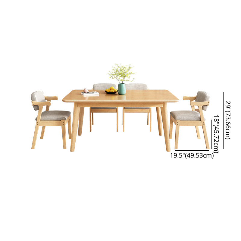 Minimalist Wooden Table Set for 4/6 with Rectangle Table Dining Set for Restaurant
