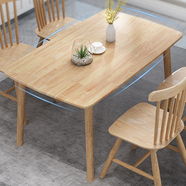 Modern Wood Table Set of 5/7 with Rectangle Table Dining Set with Winsor Chairs