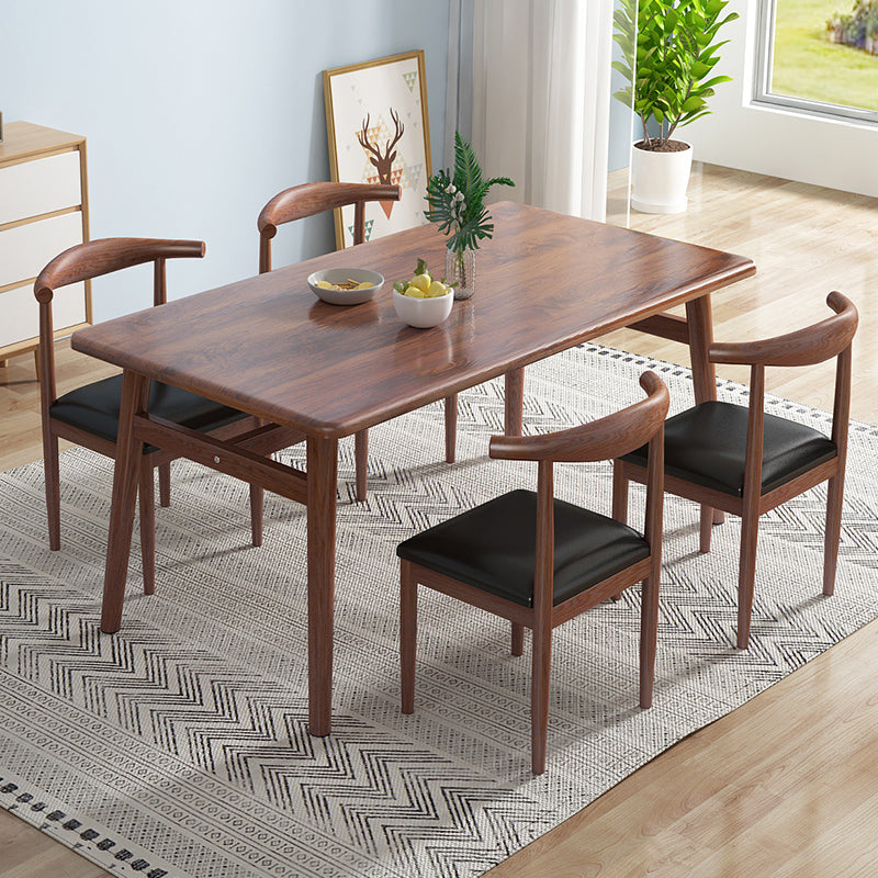 Home Modern Style MDF Dining Furniture Set Rectangle Dining Set with Wood Base
