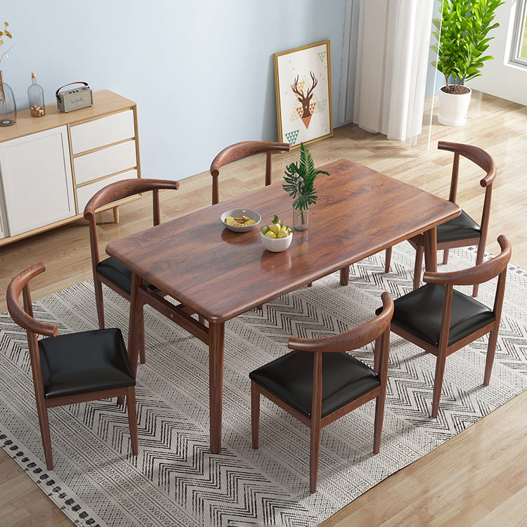 Home Modern Style MDF Dining Furniture Set Rectangle Dining Set with Wood Base