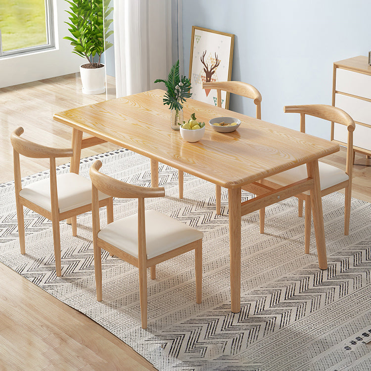 Home Modern Style MDF Dining Furniture Set Rectangle Dining Set with Wood Base