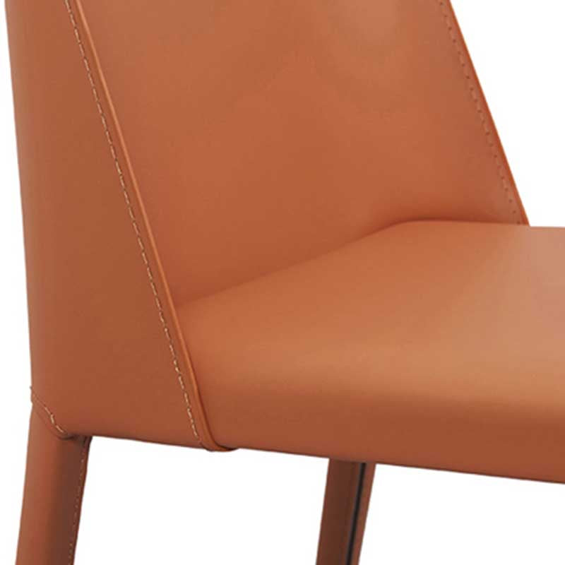 Chaise contemporaine à dossier solide, chaise en cuir de 18 pouces de large avec 4 pieds en métal pour la maison