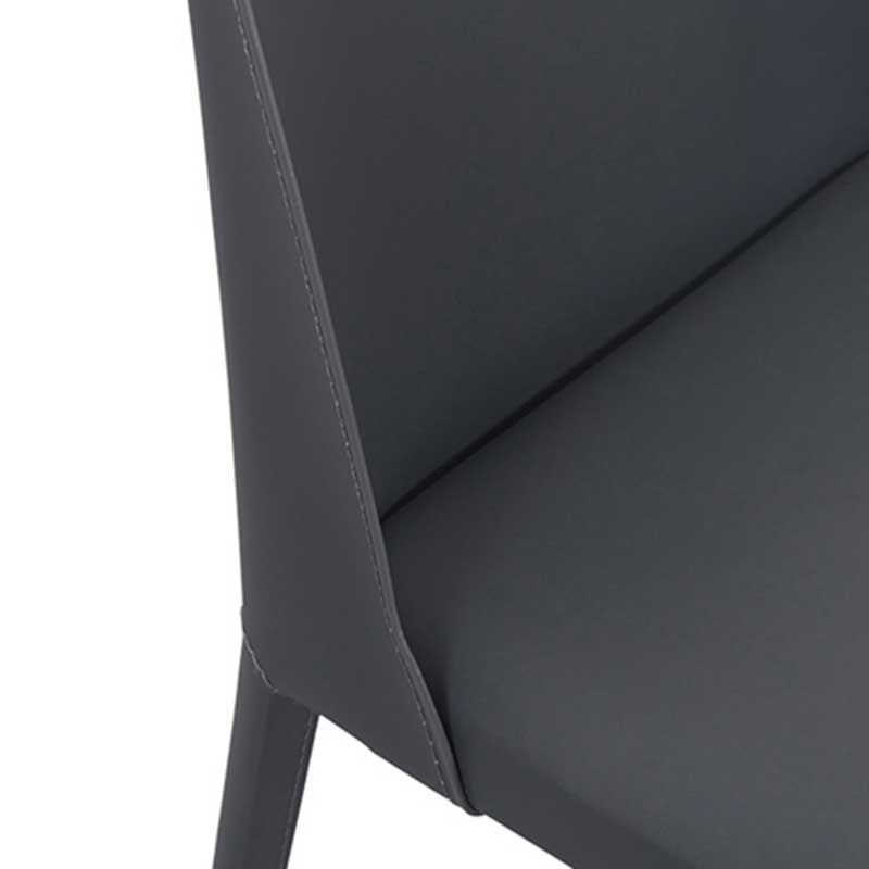 Chaise contemporaine à dossier solide, chaise en cuir de 18 pouces de large avec 4 pieds en métal pour la maison