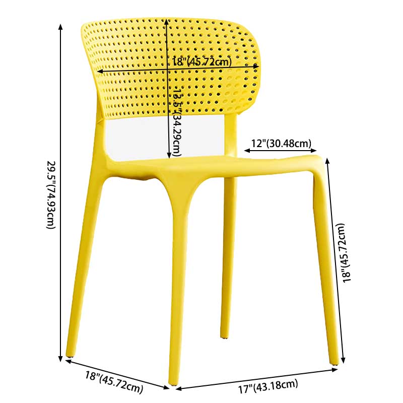 Chaise latéral en plastique de style glamour