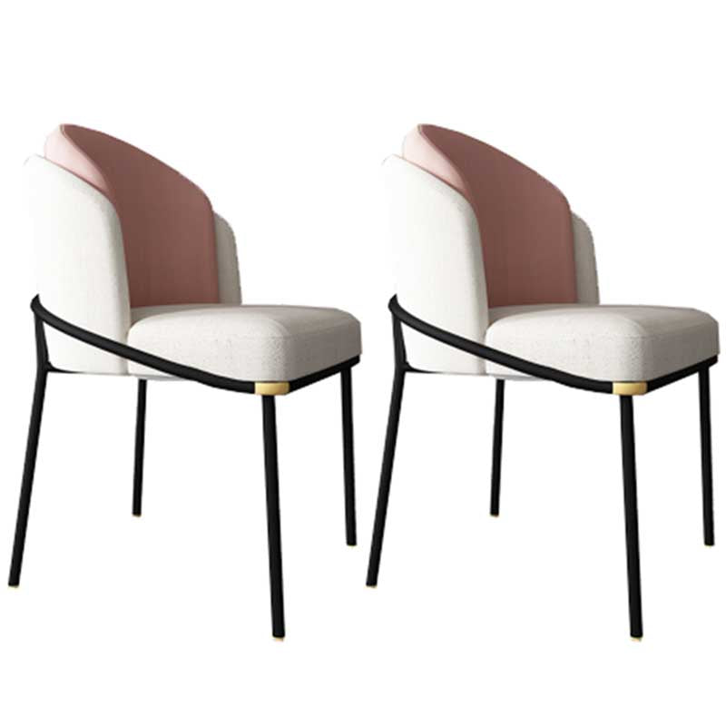 Chaises de salle à manger de salle à manger de chaise latérale de toile de style industriel avec les jambes en métal