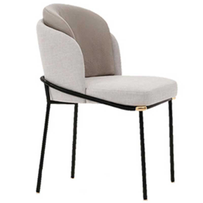 Chaises de salle à manger de salle à manger de chaise latérale de toile de style industriel avec les jambes en métal