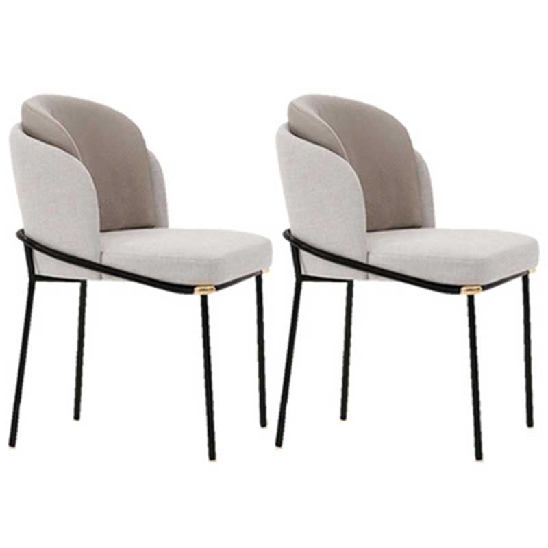 Chaises de salle à manger de salle à manger de chaise latérale de toile de style industriel avec les jambes en métal