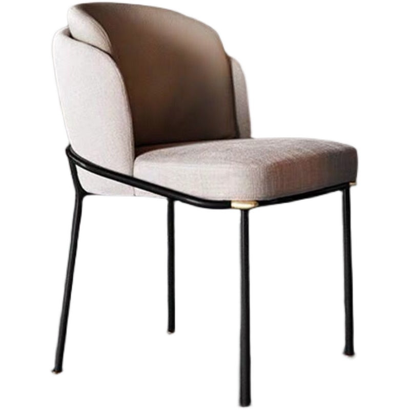 Chaises de salle à manger de salle à manger de chaise latérale de toile de style industriel avec les jambes en métal