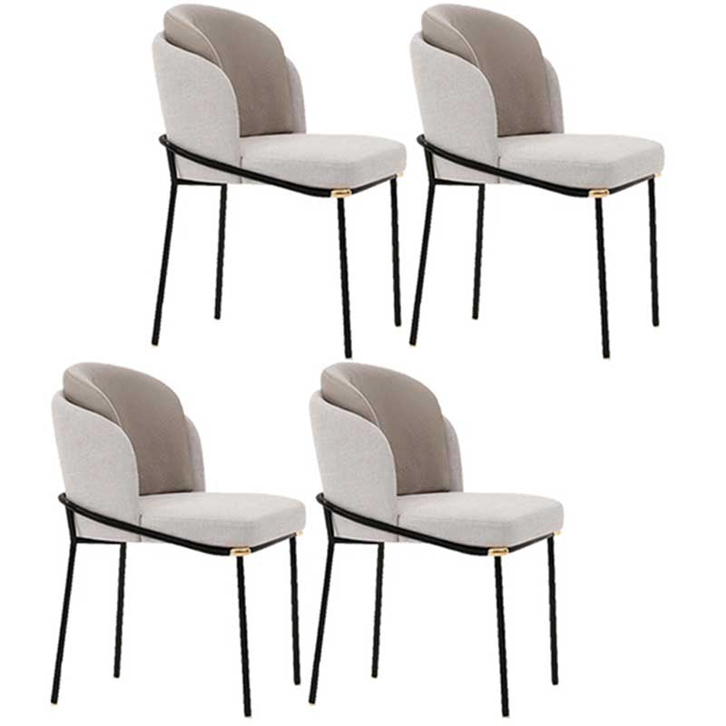 Chaises de salle à manger de salle à manger de chaise latérale de toile de style industriel avec les jambes en métal
