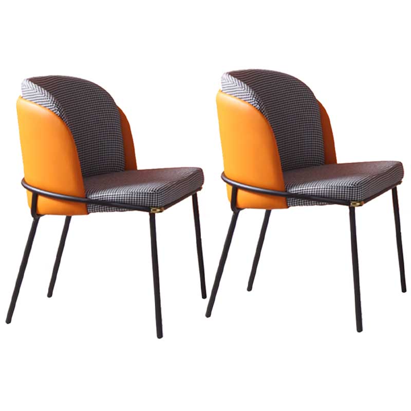 Chaises de salle à manger de salle à manger de chaise latérale de toile de style industriel avec les jambes en métal