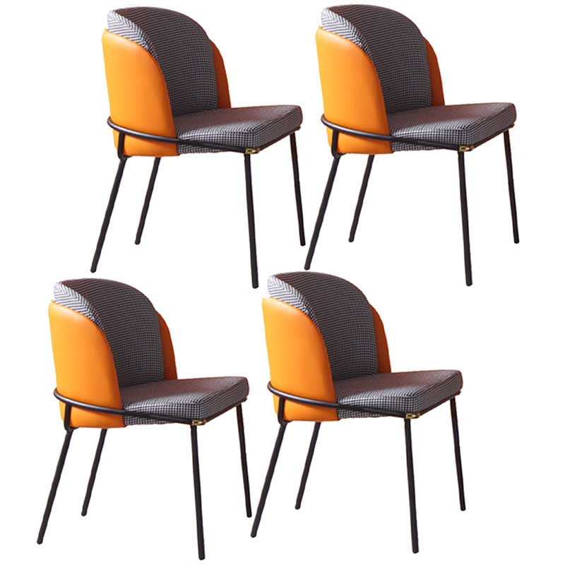 Chaises de salle à manger de salle à manger de chaise latérale de toile de style industriel avec les jambes en métal
