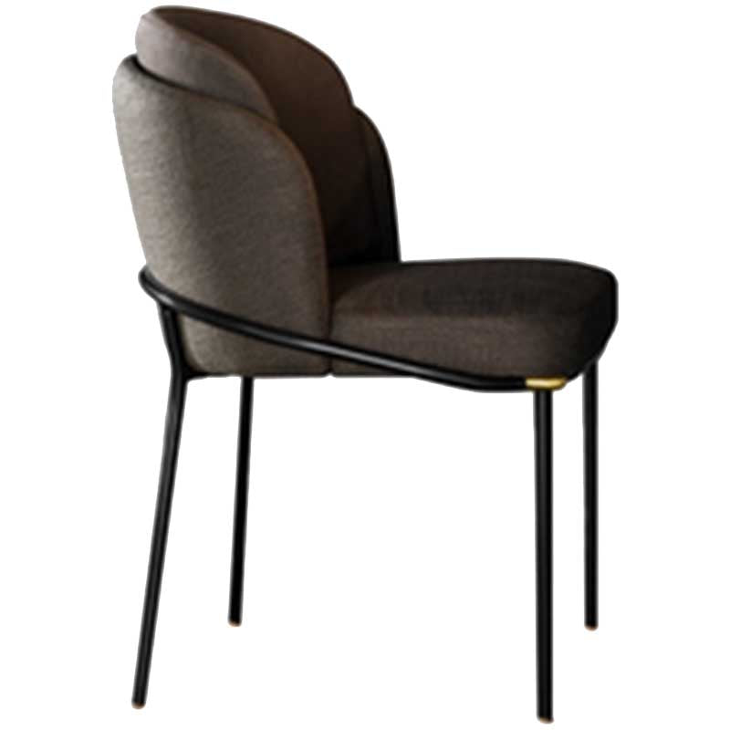 Chaises de salle à manger de salle à manger de chaise latérale de toile de style industriel avec les jambes en métal