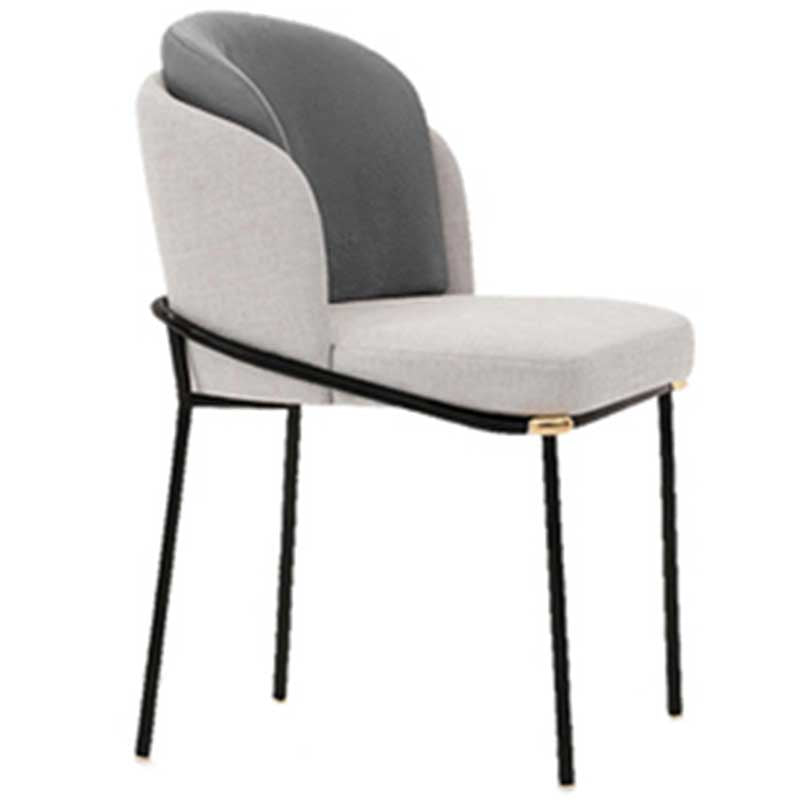 Chaises de salle à manger de salle à manger de chaise latérale de toile de style industriel avec les jambes en métal