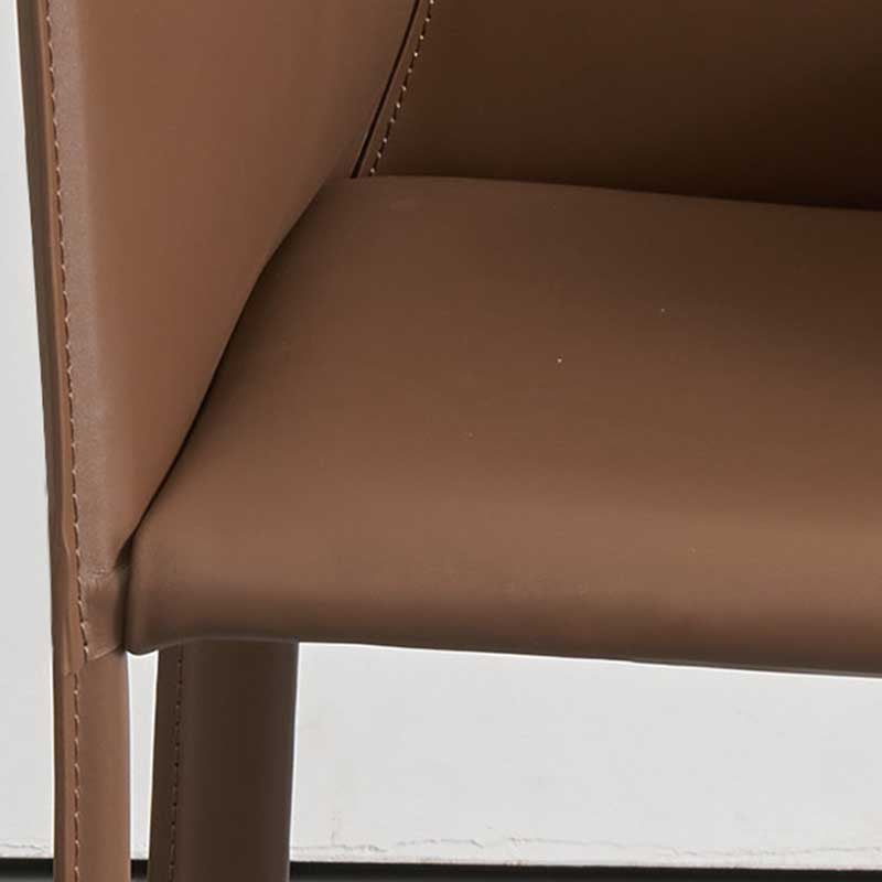 Contemporary Dining Chair 24'' Wide Arm Chair with Solid Back and 4 Metal Legs for Home Use