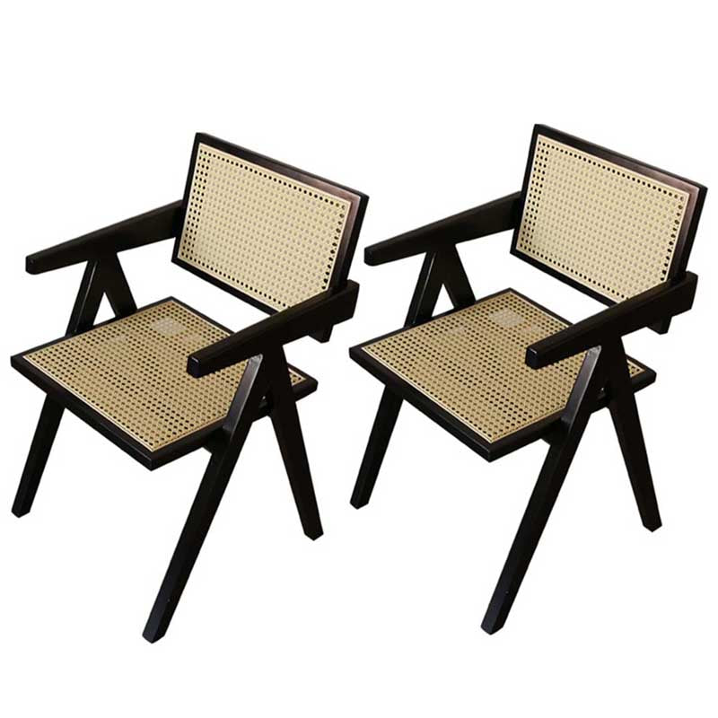 Chaise de salle à manger en bois massif ouvert contemporain