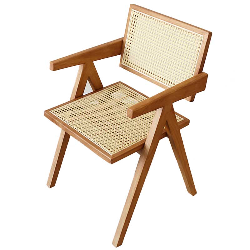 Chaise de salle à manger en bois massif ouvert contemporain