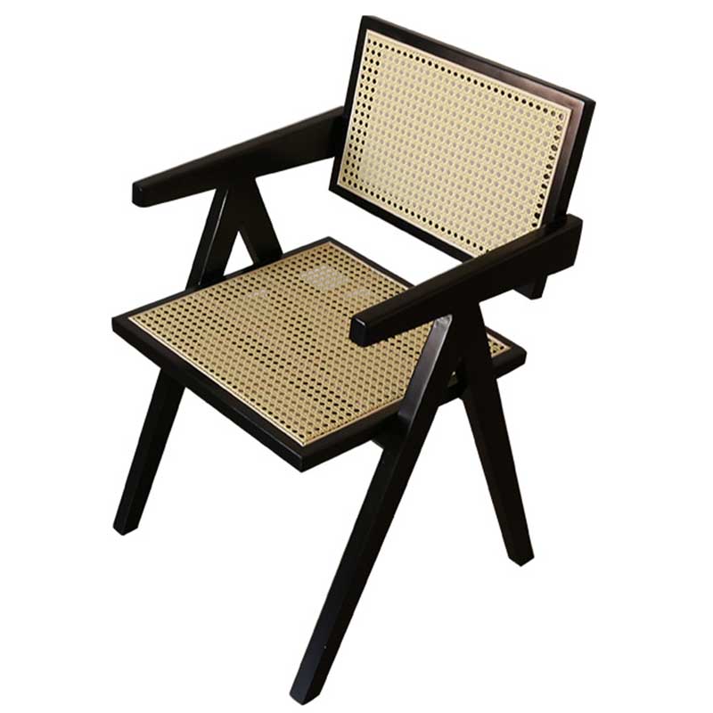 Chaise de salle à manger en bois massif ouvert contemporain