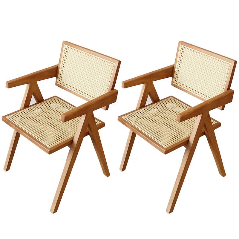 Chaise de salle à manger en bois massif ouvert contemporain