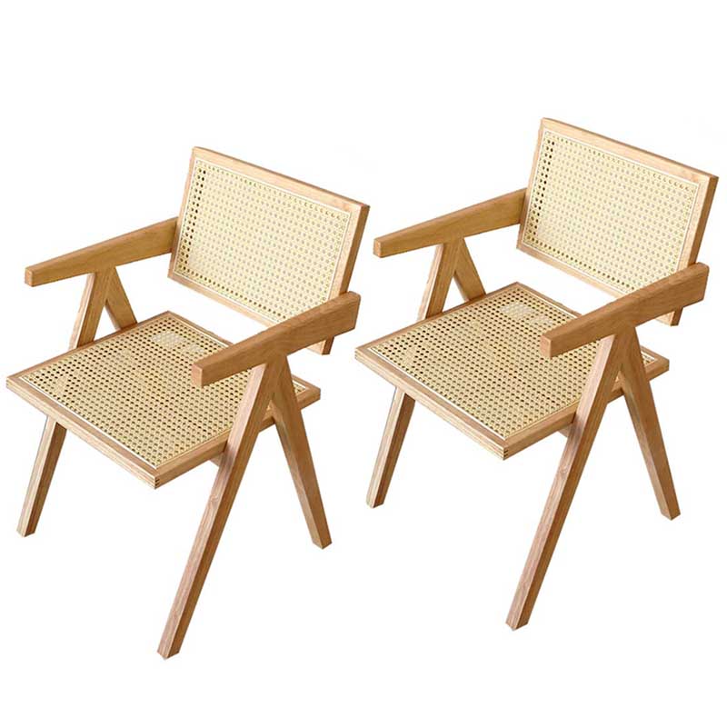 Chaise de salle à manger en bois massif ouvert contemporain