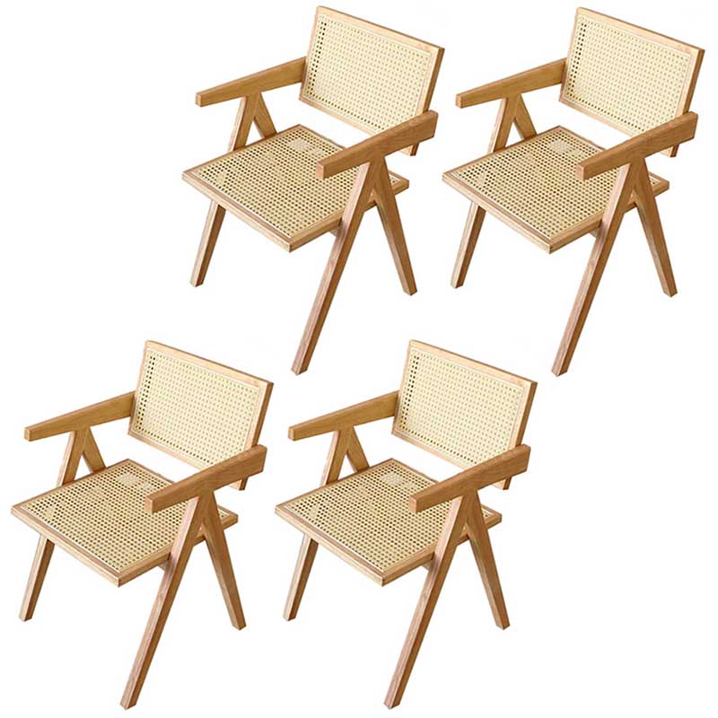 Chaise de salle à manger en bois massif ouvert contemporain
