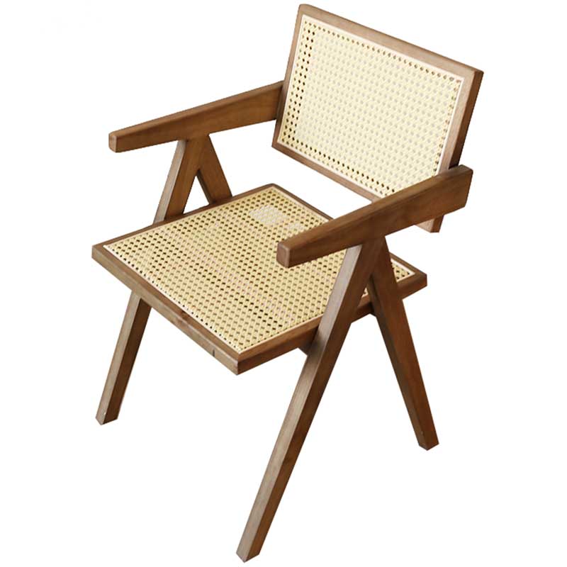 Chaise de salle à manger en bois massif ouvert contemporain