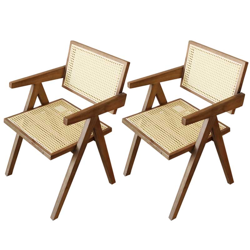 Chaise de salle à manger en bois massif ouvert contemporain