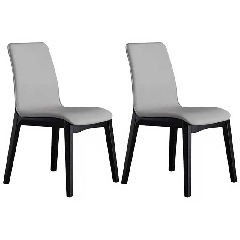 Chaise de salle à manger contemporaine en simili cuir, finition mate, chaise de salle à manger Parsons