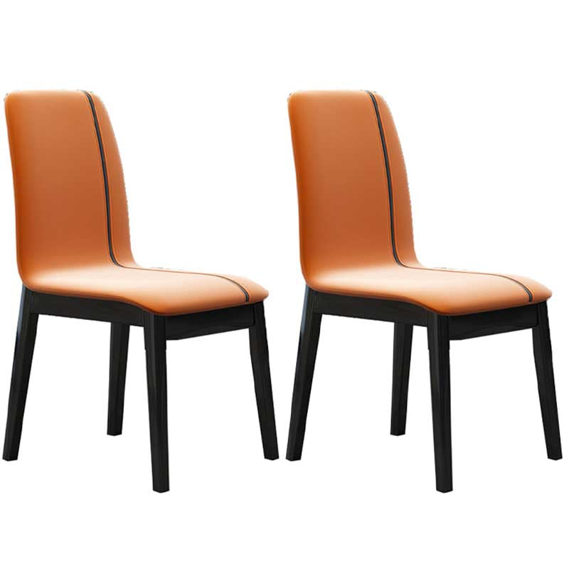 Chaise de salle à manger contemporaine en simili cuir, finition mate, chaise de salle à manger Parsons